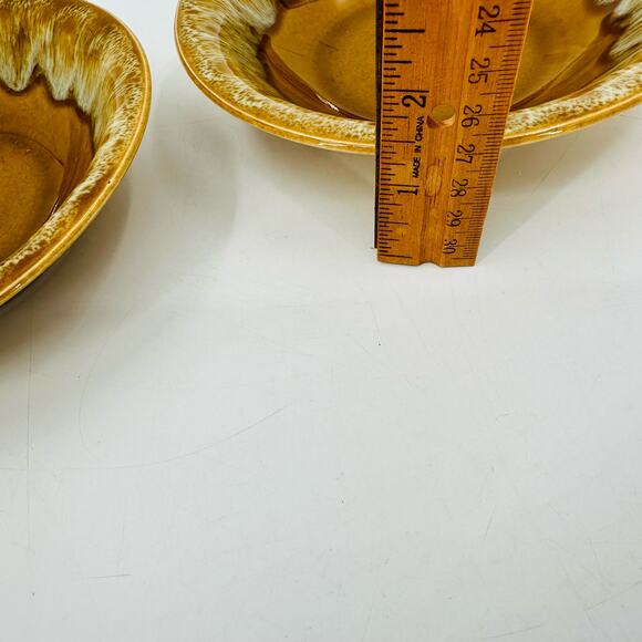 2 Vintage 1960s Canonsburg Pottery Butterscotch Ironstone Dessert Bowls 6" small - Picture 5 of 7